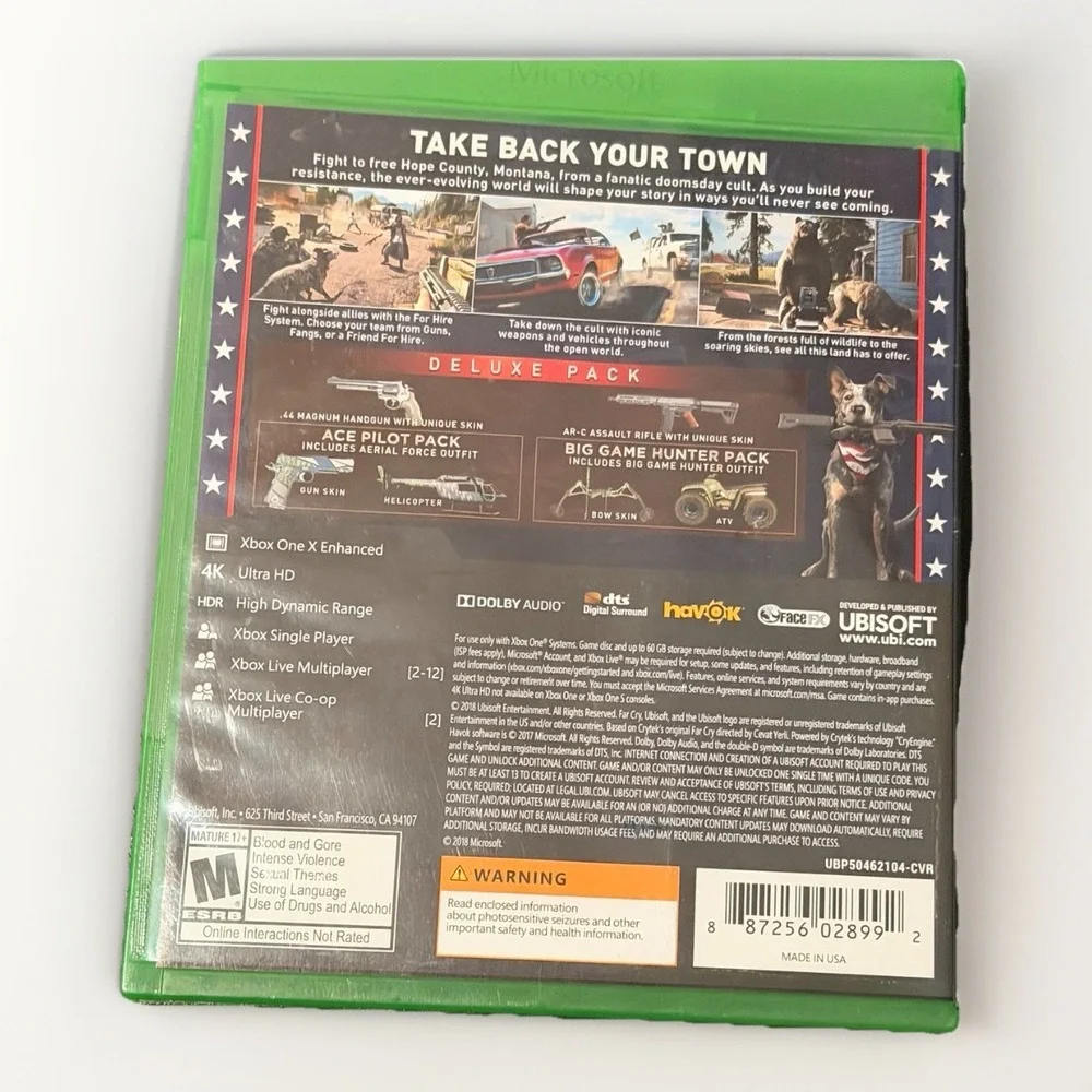 Far Cry 5 Deluxe Edition Xbox One Disc & Case Untested No Manual